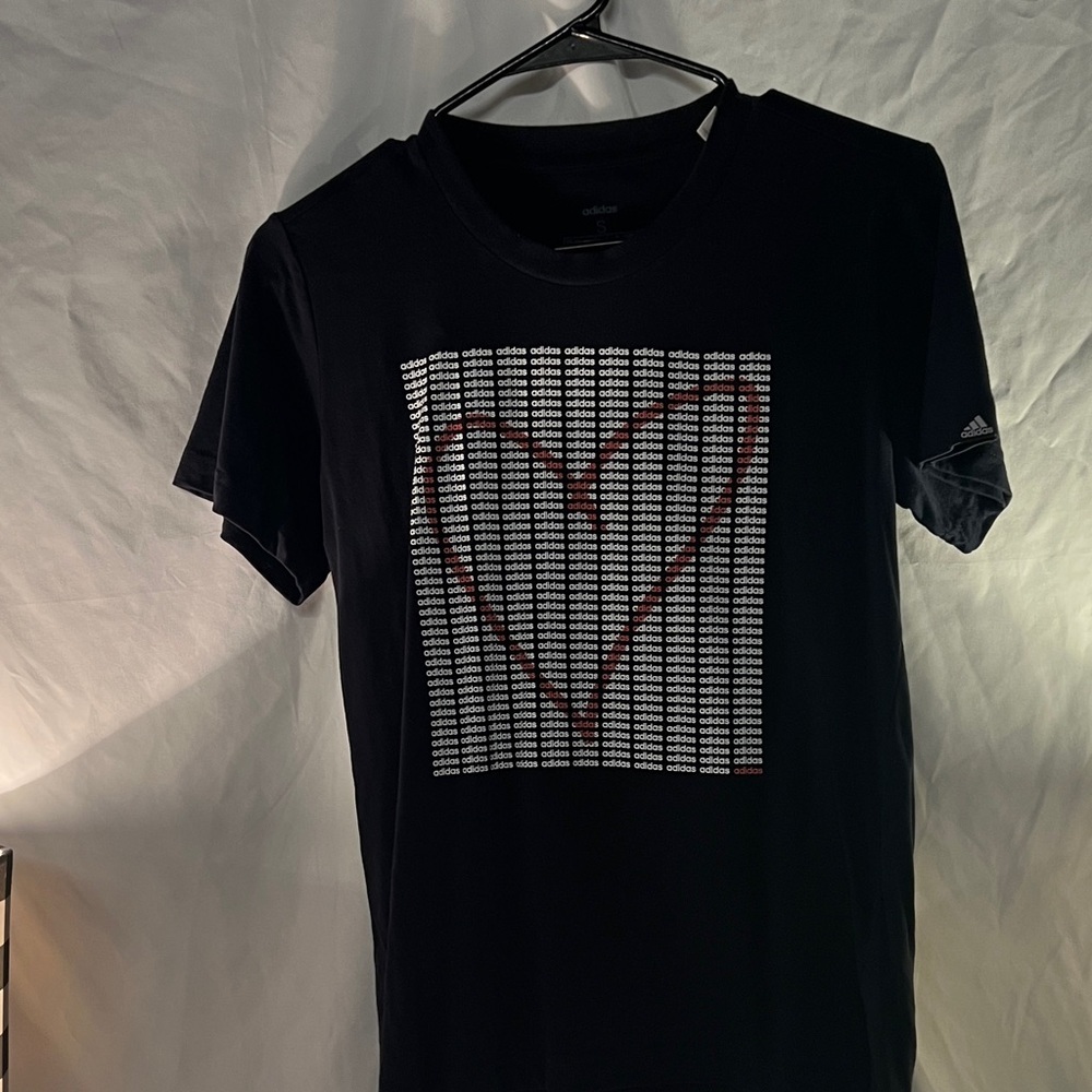 Adidas Men's Black Tee with Heart Graphic